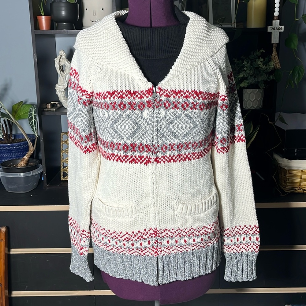 Cotton Country Women's Zip Up Knit Sweater